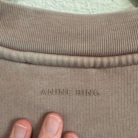 ANINE BING Tyler Sweatshirt Crewneck Logo Spellout Distressed Varsity Boho - Picture 8 of 9